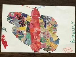 multicolored patterned butterfly collage